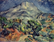 Stra�e vor dem Gebirge Sainte-Victoire nach C�zanne